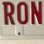 TN vanity RON KAT license plate Ronald Aaron Deron Cathy Kathy Kathryn Katherine