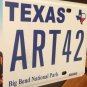 BIG BEND NATIONAL PARK vanity license Plate ART 42 Arthur Arty Arturo 1942 Artie