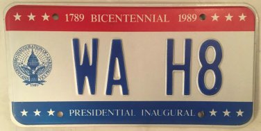 D.C. vanity WASHINGTON HATE license plate Republican Big Government Bureaucracy