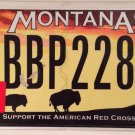 WILD BUFFALO license plate Sunset National Park BBP 228 Wildlife Red Cross