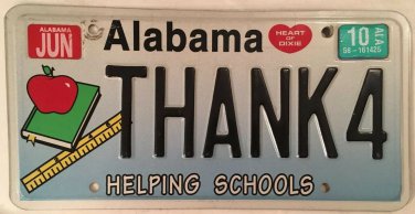VANITY THANK U FOR TEACHER license plate Educator Professor Schoolmaster School