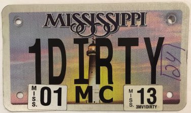 MOTORCYCLE vanity 1 DIRTY license plate Grandpa Mud Motocross Enduro Racing Bike