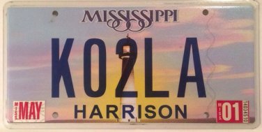 Mississippi vanity KOALA license plate Wildlife Wild Australia endangered Animal