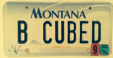 Vanity BE CUBED license plate Ice Cube Rubik Math Cubicle Nissan Brian Bill Bob