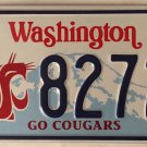 WASHINGTON STATE University GO COUGARS license plate WSU Pullman Butch NCAA