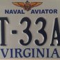 Aviation vanity LOCKHEED T-33A Shooting Star license plate Aircraft Jet T-bird