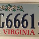 Rare HANDICAP WILDLIFE CARDINAL license plate Wheelchair Triple 6 666 repeating