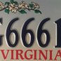 Rare HANDICAP WILDLIFE CARDINAL license plate Wheelchair Triple 6 666 repeating