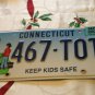Rare Connecticut Optional KEEP KIDS SAFE license plate Child Children Kid