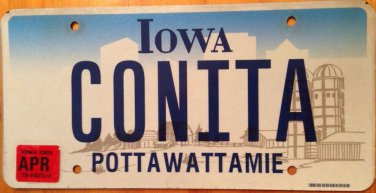 Vanity CONITA CON ITA license plate Italian Connie Constance Conny