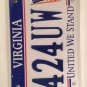 VA UNITED WE STAND license plate America Remembers 9/11 September 11 Terrorism