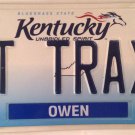 Kentucky vanity TRAIN TRACKS license plate Locomotive Steam Wagon Railroad Rail