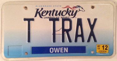 Kentucky vanity TRAIN TRACKS license plate Locomotive Steam Wagon Railroad Rail
