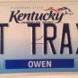 Kentucky vanity TRAIN TRACKS license plate Locomotive Steam Wagon Railroad Rail