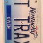 Kentucky vanity TRAIN TRACKS license plate Locomotive Steam Wagon Railroad Rail