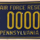 Harrisburg USAF U.S. AIR FORCE RESERVE license plate Pilot Fighter Jet PA base