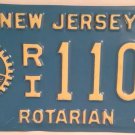 New Jersey ROTARY International Club license plate Rotarian Service Above Self