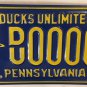 Pennsylvania DUCKS UNLIMITED license plate D/U Wildlife Hunter hunting Fowl bird