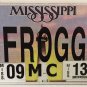 MOTORCYCLE vanity FROG FROGGY license plate French France Toggs Rain Princess