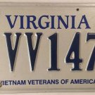 VIETNAM VETERAN license plate Military Saigon War Service Medal VVA 1471 VV