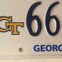 GEORGIA TECH YELLOW JACKETS University license plate 666 triple 6 Ramblin Wreck