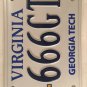 GEORGIA TECH YELLOW JACKETS University license plate 666 triple 6 Ramblin Wreck