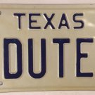 Vanity DUTY license plate Military Serve Marine USMC Job Police responsibility