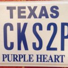 PURPLE HEART Combat Wounded license plate military WW2 Army Korean Vietnam War