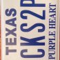 PURPLE HEART Combat Wounded license plate military WW2 Army Korean Vietnam War