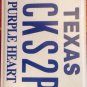 PURPLE HEART Combat Wounded license plate military WW2 Army Korean Vietnam War