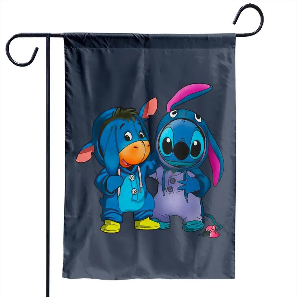 Eeyore And Stitch Friends Vintage Garden Flags