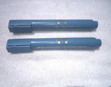 TWO (2) METAL DETECTABLE MARKERS CHISEL TIP - RED