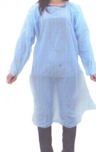 Household Self Tie Adjustable Waist  Blue Plastic Apron