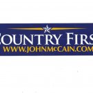 One(1) "Country First" John McCain for President 2008 Bumper Sticker