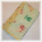 Yellow Trim Bug, Turtle, Frog and Duckling Fleece Baby Blanket