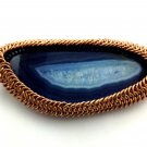 Bronze chainmaille wrapped agate pendant
