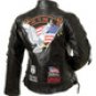 Diamond Plate™ Ladies' Rock Design Genuine Buffalo Leather Motorcycle Jacket