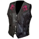 Live-Ride-Rock® Ladies' Rock Design Genuine Buffalo Leather Vest