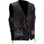 Diamond Plateâ„¢ Rock Design Genuine Buffalo Leather Concealed Carry Vest with Patches