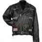 Diamond Plate&acirc;�&cent; Rock Design Genuine Buffalo Leather "Hell Yeah" Motorcycle Jacket with 14 Patches