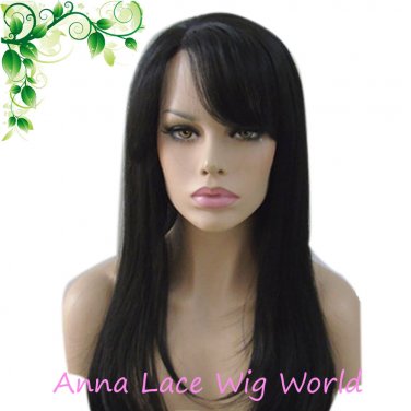 synthetic 18inch right part band mono top wig