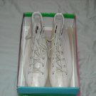 Womens 10m winter white flat bottom snakeskin shoes Y-NOT!  snake skin