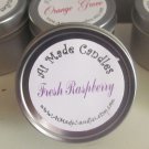 4 oz Fresh Raspberry Travel Tin Soy Candle in Pink