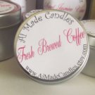 4 oz Fresh Brewed Coffee Travel Tin Soy Candle in Gray