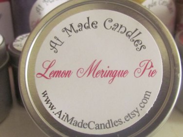 4 oz Lemon Meringue Pie Travel Tin Soy Candle in Yellow