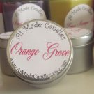 2 oz Orange Grove Travel Tin Soy Candle in Orange