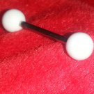 White Barbell Tongue Ring