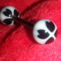 Black and White Barbell Tongue Ring