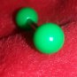 Green Stainless and Acrylic Barbell Tongue Ring