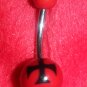 Red and Black Maltese Cross Navel Ring